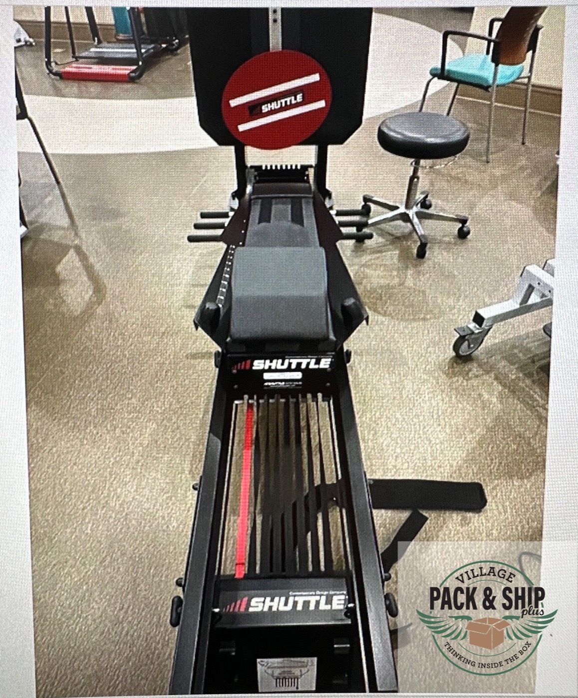 Exercise equipment staged before packing or loading review